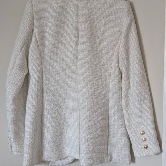 Rachel Zoe Creamy White Tweed Blazer - Size M - Picture 7 of 7